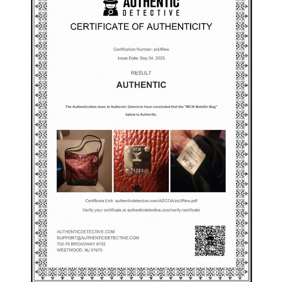 MCM Metallic Visetos Medium Hobo Bag Scooter Red - EUC - Picture 9 of 9